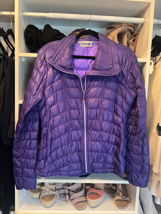 Athleta Jackets & Blazers - Athleta Shiny Quilted Purple Packable Puffer Jacket - Women